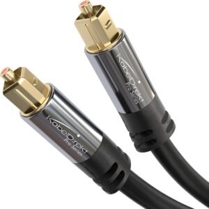 KabelDirekt Optical Digital Audio Cable (3 Feet) Home Theater Fiber Optic Toslink Male to Male Gold Plated Optical Cables Best For Playstation & Xbox – PRO Series