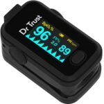 Dr Trust USA Signature Series CE & USFDA Approved Finger Tip Pulse Oximeter With Audio Visual Alarm, Blood Oxygen Saturation SPO2 & Heart Rate Monitor (Midnight Black)