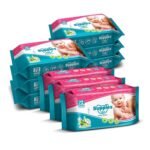 Amazon Brand – Supples Baby Wet Wipes | 648 Wipes | 72 Wipes x 9 Packs | Enriched With Aloe Vera and Vitamin E | Alcohol-free and Paraben-free | Pure Water-Based Formulation