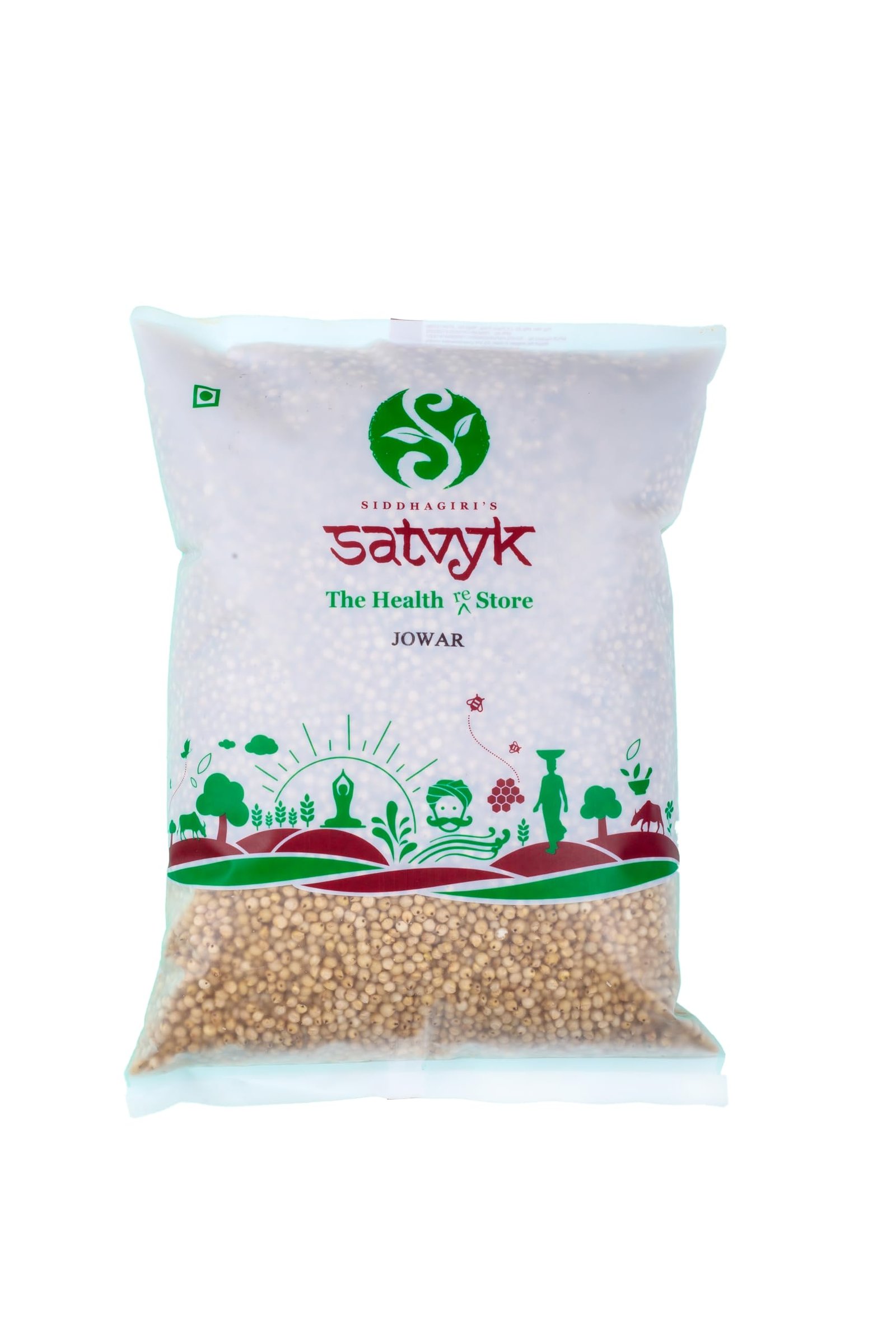 S Siddhagiri’s SATVYK THE HEALTH re STORE Jowar (1kg) – Unpolished Sorghum Millet | Desi Jowar | Gluten Free | High Plant Protein & Fiber Rich