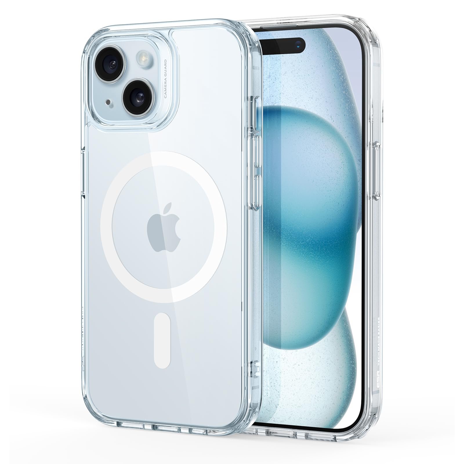 ESR Classic Hybrid for iPhone 15 Case, Clear Blue