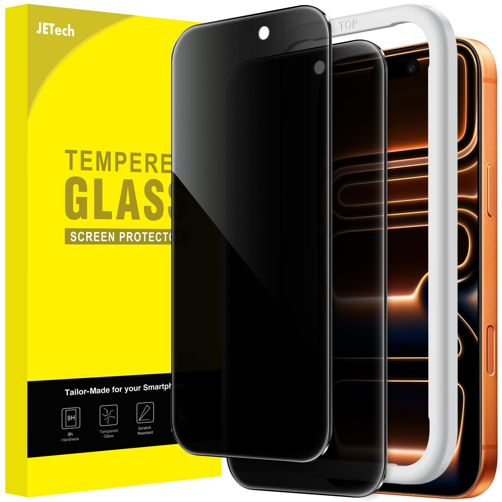 JETech Privacy Screen Protector Guard for iPhone 17 Pro Max, 2-Pack