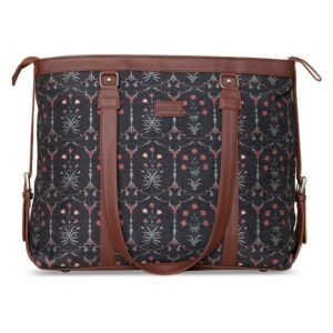 ZOUK Office Bag | Stylish Bags for Office Use | Laptop Bag 15.6 inch | Stylish Tote for Office Use | Purse for Women | Vegan Leather Handbag | Daily & Travel Use |