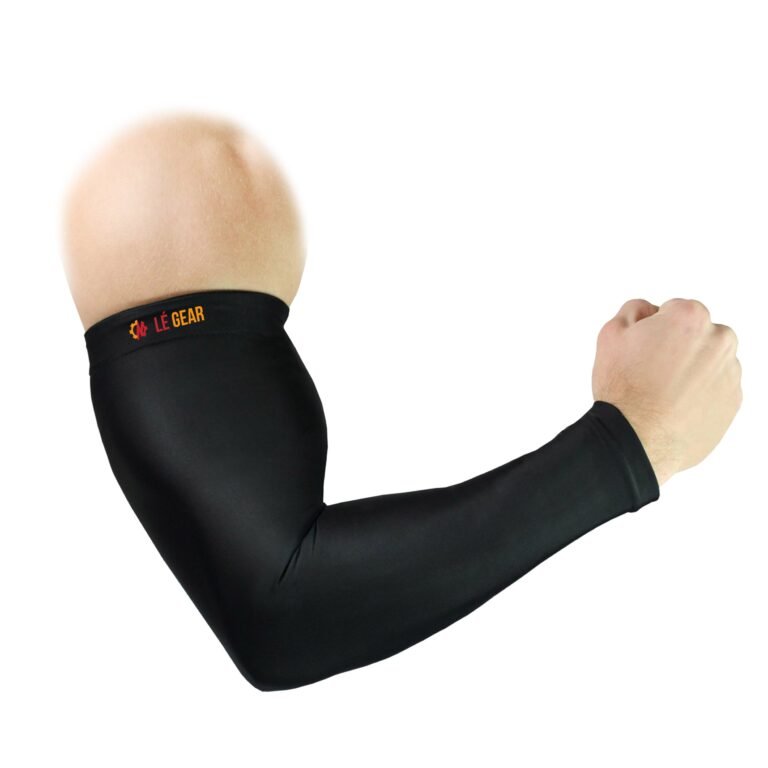 LéGear High Performance Arm Sleeves for Athletic Arm Sleeves Perfect for Cricket, Bike Riding,Cycling Lymphedema, Basketball, Baseball, Running & Outdoor Activities (Sold as a Pair) (Black)