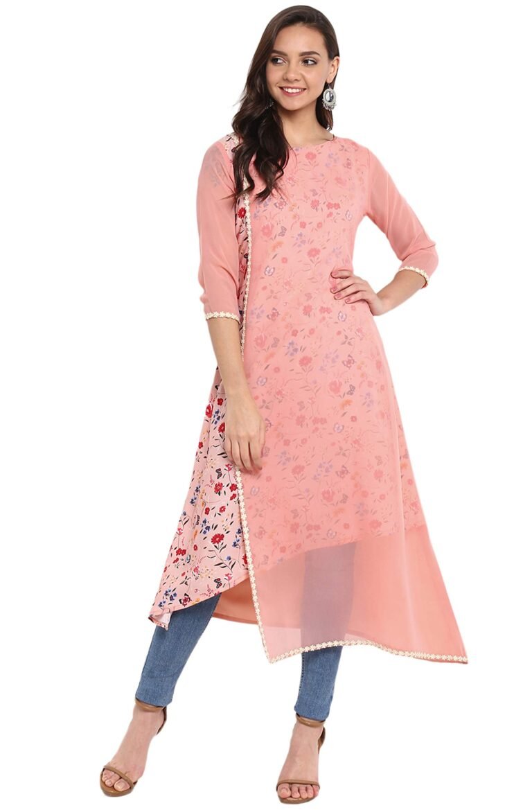 Janasya Women’s Crepe Layered Kurta