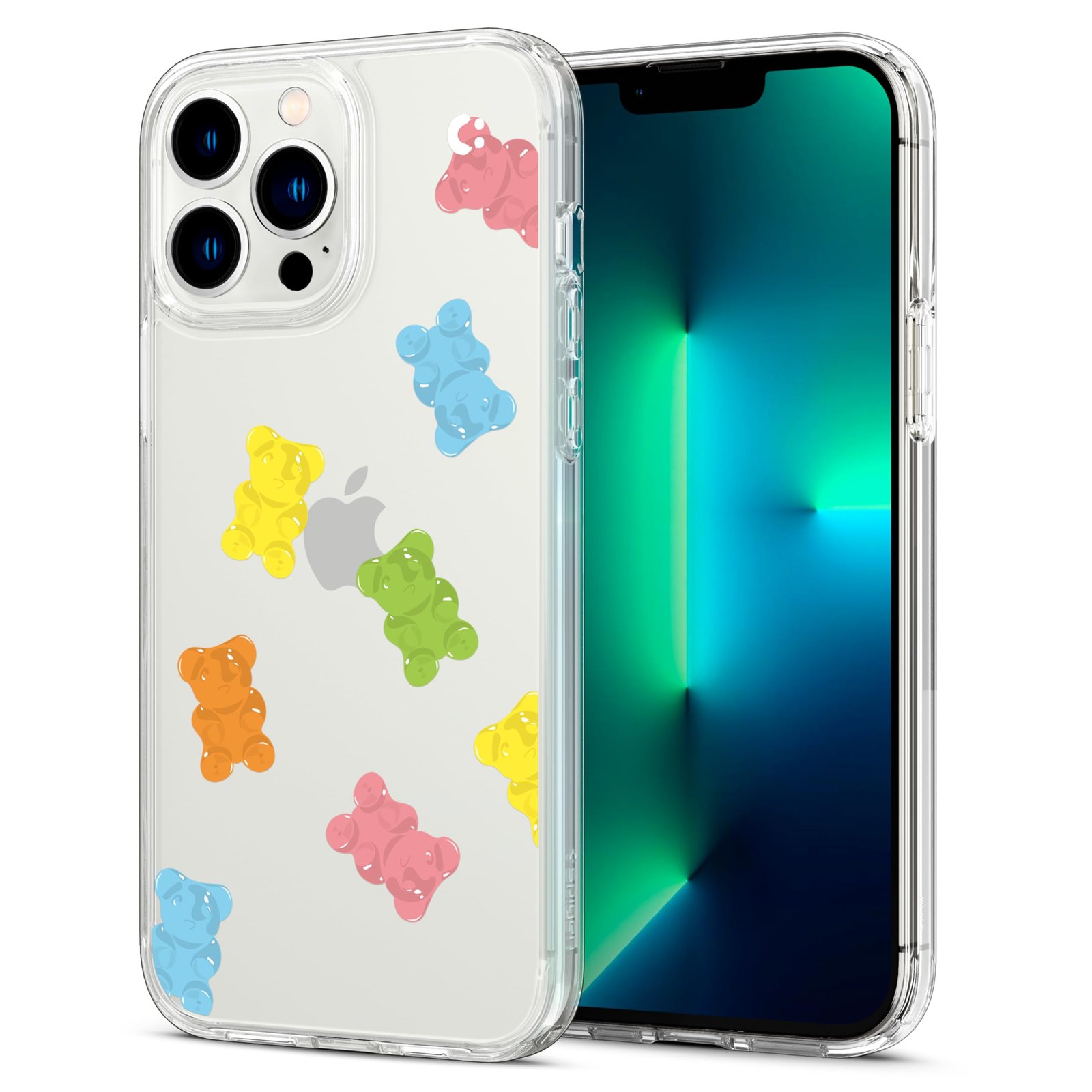 Spigen Cyrill Ultra Hybrid | iPhone 13 Pro Max Case | Transparent Pattern Print Design iPhone 13 Pro Max Back Cover | TPU+Poly Carbonate – Gummy Bears