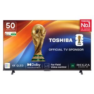 Toshiba 126 cm (50 Inches) 4K Ultra HD Smart QLED TV | Dolby Atmos, HDR10+ | 24W Powerful Speakers | AI Sports Mode and 4K Upscaling | REGZA Engine ZR | Voice Control | VIDAA OS | 50M450RP (Black)