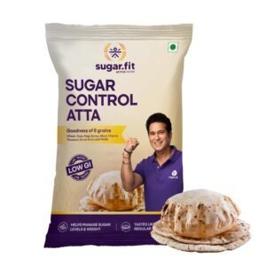 Sugar.fit Multigrain Atta 5 KG | Low GI | Sugar Control | 8-in-1 multigrain flour, sharbati wheat, ragi, millets, soybean, fenugreek & more, diabetic-friendly, 20% lower GI , high protein & fiber, healthy weight (Pack of 1)