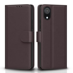 Pikkme Samsung Galaxy A03 Core Flip Case Leather Finish | Inside TPU with Card Pockets | Wallet Stand and Shock Proof | Magnetic Closing | Complete Protection Flip Cover (Coffee)