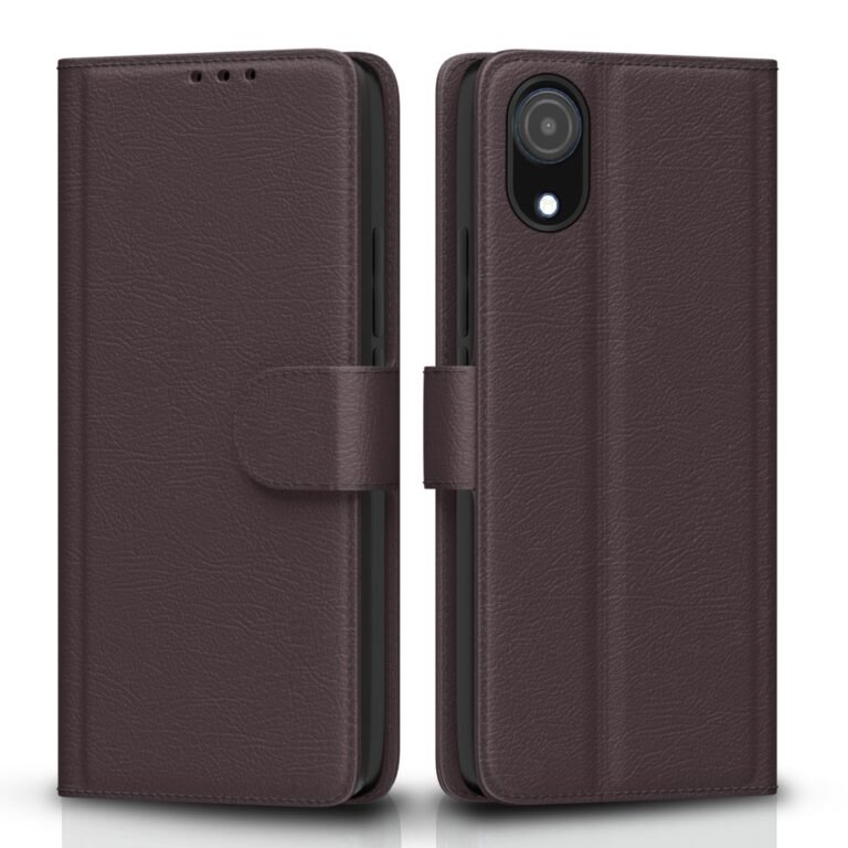 Pikkme Samsung Galaxy A03 Core Flip Case Leather Finish | Inside TPU with Card Pockets | Wallet Stand and Shock Proof | Magnetic Closing | Complete Protection Flip Cover (Coffee)
