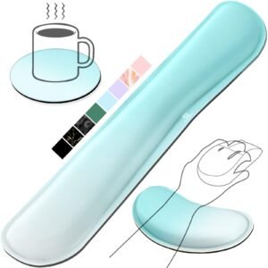 Gimars Upgrade Enlarge Silky Gel Memory Foam Keyboard Wrist Rest, Wrist Rest for Computer Keyboard, Ergonomic Mouse pad Rests for Typing Pain Relief, Wrist Support for Office, Gaming, Blue Gradient