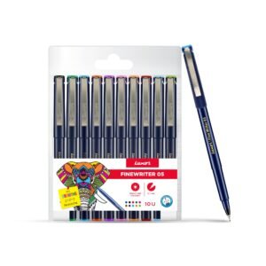 Luxor Finewriter 05 | Assorted Colour | Pack 0f 10 | Perfect for School, Home & Office | Ideal for Professionals & Students