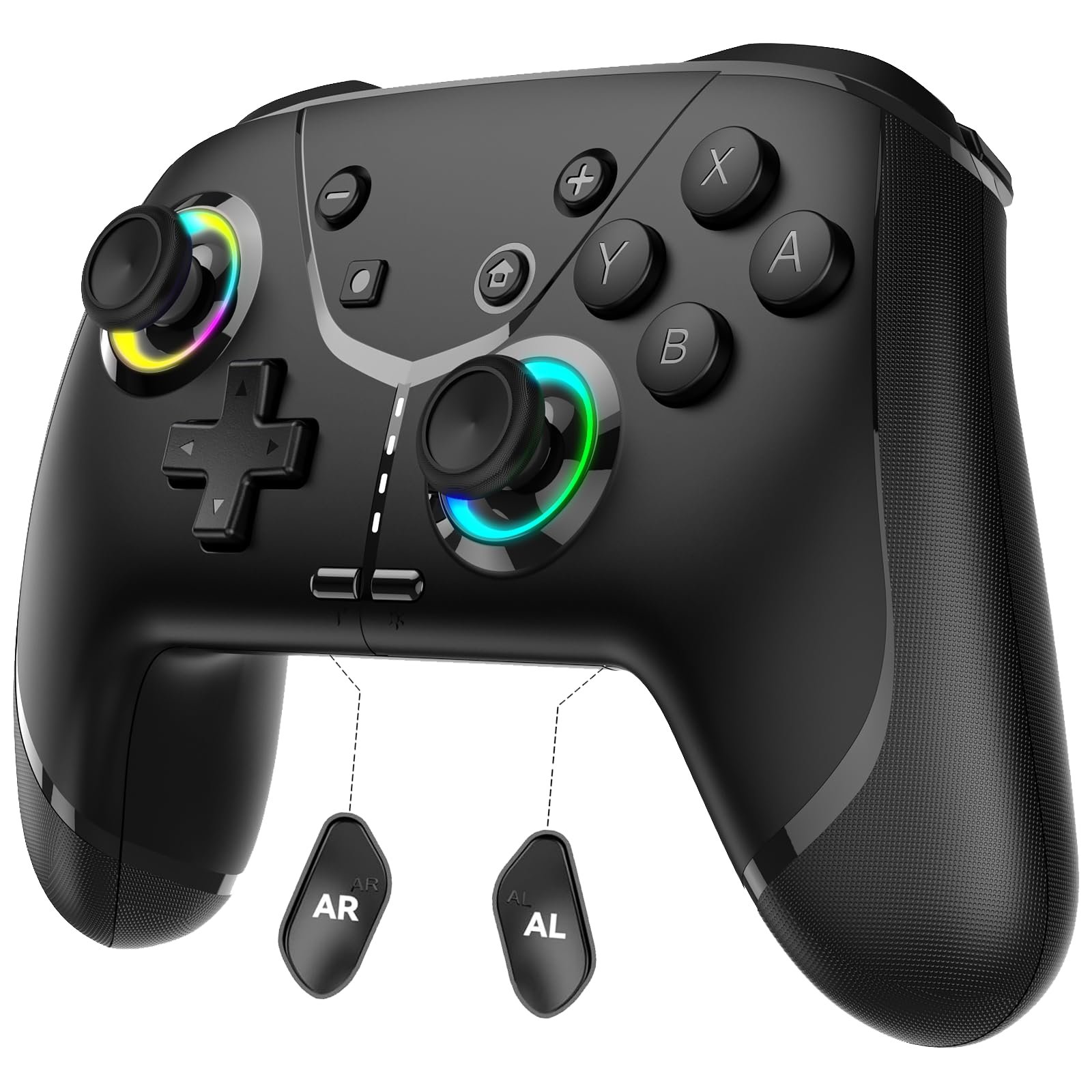 Ligame Switch Controller, Wireless Pro Controller for Switch/Lite/OLED/iPhone/Mac/iPad/iOS/Android/Phone/PC/Steam/TV,Bluetooth controllers with Programming/ 4 Vibration /