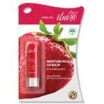 Iba Pure Lips Moisture Rich Lip Balm – Strawberry 4.5 g | For Pigmented Dry Damaged & Chapped Lips | Enriched with Cocoa Butter Shea Butter | Glossy Finish | 100% Natural | Halal Certified & Vegan