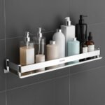 Plantex Stainless Steel Bathroom Shelf Rack/Bathroom Organizer/Wall Shelf for Bathroom Accessories Set/Kitchen Stand/Kitchen Shelves & Racks-(Chrome 18×5 Inches)