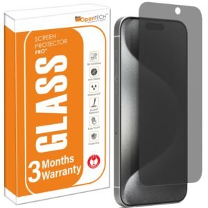 OpenTech®️ Privacy Tempered Glass Screen Protector for iPhone 17 Air with Edge to Edge Coverage – Anti Spy, Case Friendly and Bubble free installation kit (6.5 Inches)