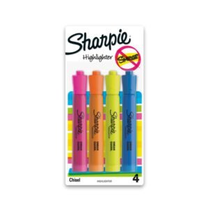 Sharpie Accent Tank-Style Highlighters, 4 Colored Highlighters (25174PP)