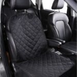 Alfheim Nonslip Rubber Backing Front Seat Cover with Anchor and an Adjustable Pet Dog Car Seat, Black, One Size