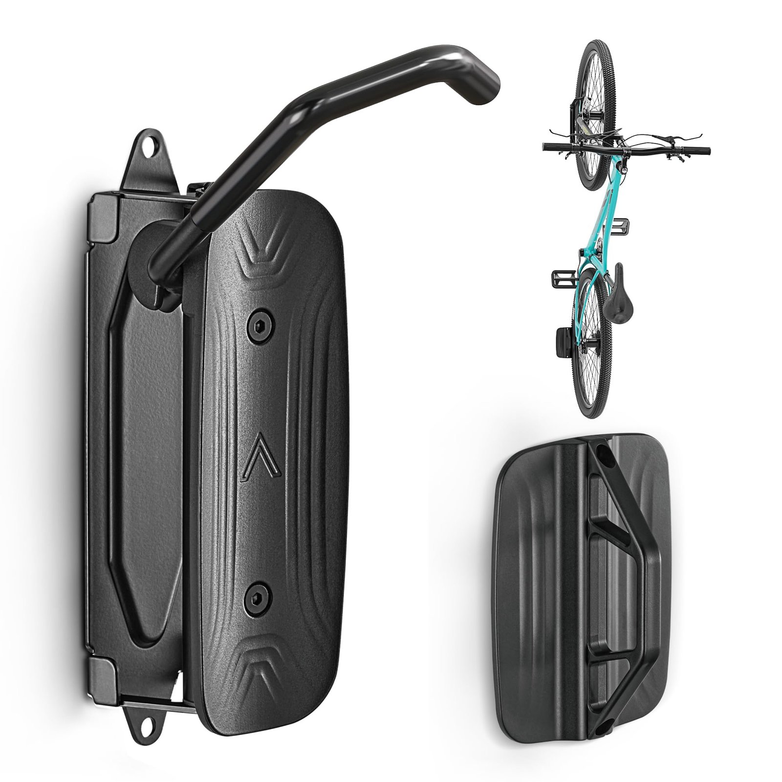 monTEK Swivel Bike Wall Mount, Space Saving Sturdy Vertical Bike Rack for Garage, Holds Up to 66 lbs – Black