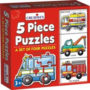 Creative’s 5 Piece Puzzles | Educational Games Jigsaw Puzzles | Fun with Learning Toy | Screen Free | Knowledge of Special Vehicle (Tank Truck, Crane, Fire Engine, Ambulance) for Kids 3 &Up