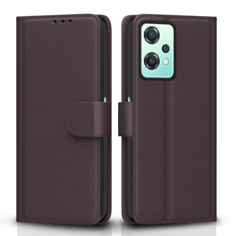 Pikkme Oneplus Nord Ce 2 Lite 5G Flip Case Leather Finish | Inside TPU with Card Pockets | Wallet Stand | Magnetic Closing | Complete Protection Flip Cover for Oneplus Nord Ce 2 Lite 5G (Coffee)