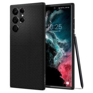 Spigen Liquid Air | Samsung Galaxy S22 Ultra Case [Flexible] [Air Cushion Protection] Galaxy S22 Ultra Back Cover | TPU – Matte Black