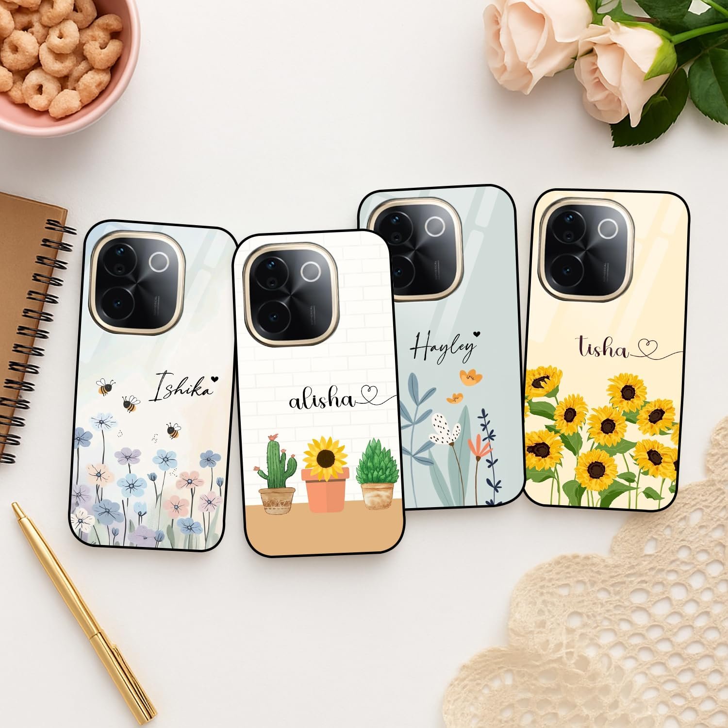COLORflow Back Cover Compatible with Vivo T3 Pro 5G / iQOO Z9s Pro 5G | Floral Family Customized | Shockproof TPU Bumper with Camera Protection Back Cover