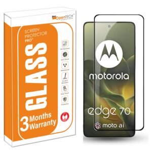 OpenTech® Military-Grade Tempered Glass Screen Protector Compatible For Motorola Moto Edge 70 (6.7 inches) With Edge To Edge Coverage And Easy Installation Kit