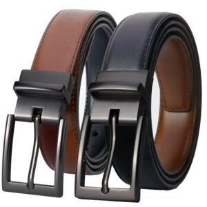Lavemi Men’s Real Leather Ratchet Dress Belt with Automatic Buckle,Elegant Gift Box