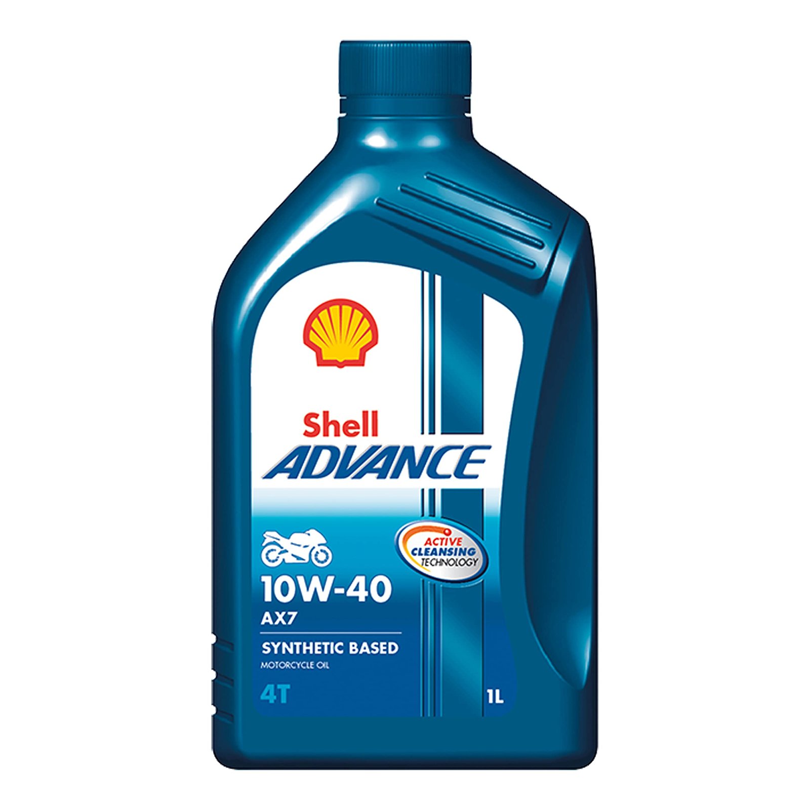 Shell Advance AX7 4T 10W-40 API SM Synthetic Technology Motorbike Engine Oil (1L)