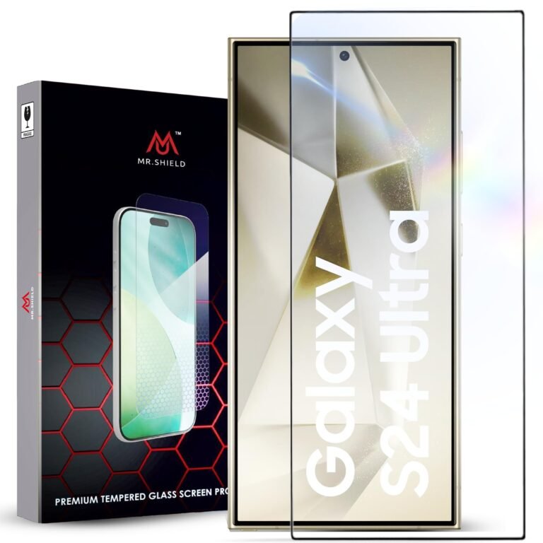 Mr.Shield Top-Notch HD+ Tempered Glass Screen Protector Guard for Samsung Galaxy S24 Ultra – 9H Hardness, Military Grade Protection, Easy Installation kit