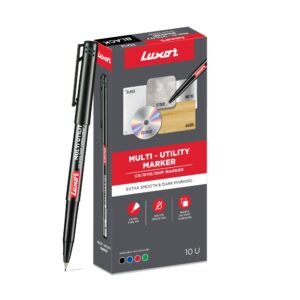 Luxor 1236 CD/DVD/OHP Fine Marker – Black – Box of 10
