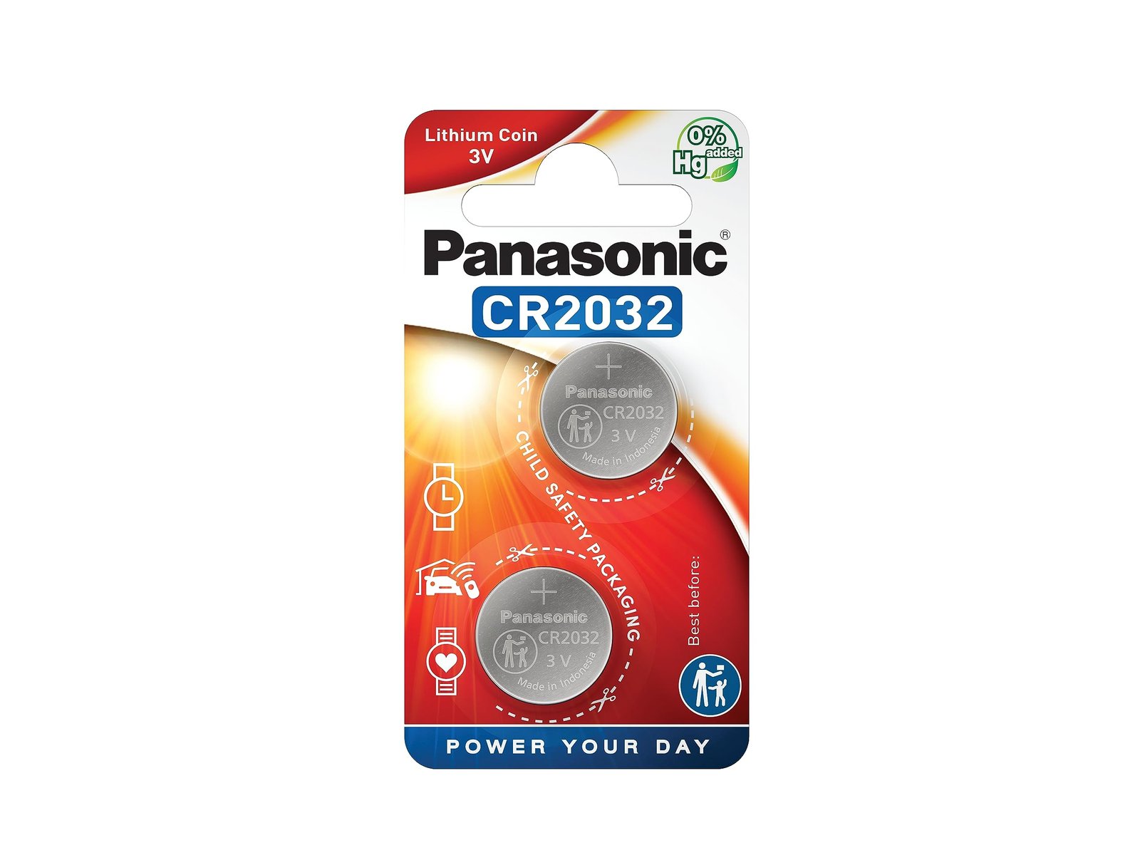 Cr2032 Battery (2 Pack) – Panasonic, Lithium Coin Cell, 3V
