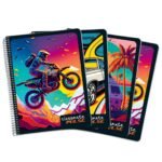 Classmate Pulse Single Subject Spiral Notebook – Pack of 4 | Unruled | 200 Pages | 24.0cm x 18.0cm | Attractive Cover Designs | Soft Cover |Notebooks for College Students