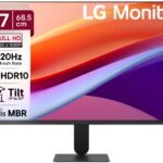 LG 27U411A-BD 68.5 cm (27 Inch) FHD (1920×1080) IPS Monitor, 1ms(MBR), 120Hz, Anti-Glare, sRGB 99%(Typ.), HDR10, 3-Side Virtually Borderless, Reader Mode, Flicker Safe, VGA, HDMI, Slim Stand, Black