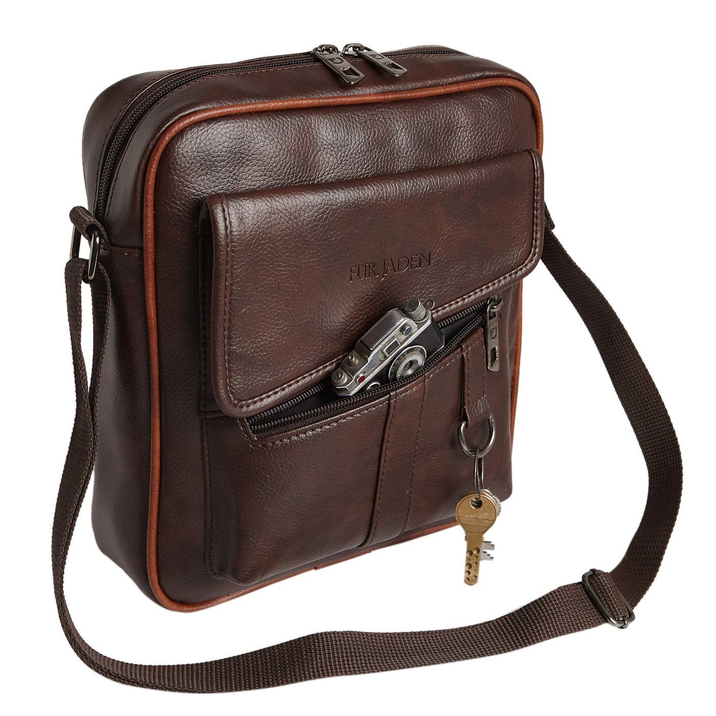 FUR JADEN Sling Cross Body Travel Office Business Messenger one Side Shoulder Bag Unisex