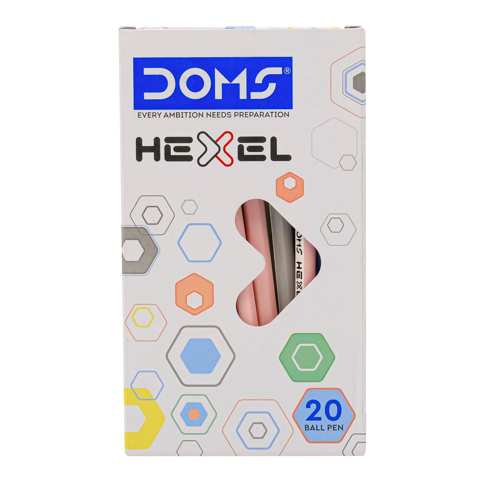 DOMS HEXEL PEN BLUE 20 PCS BOX