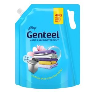 Genteel Matic Liquid Detergent Refill Pouch for Top load Washing – 4kg | No Soda Formula | with Added Fabric Conditioner