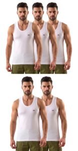 LUX VENUS Vest for Men White | 100% Cotton | Pack of 5