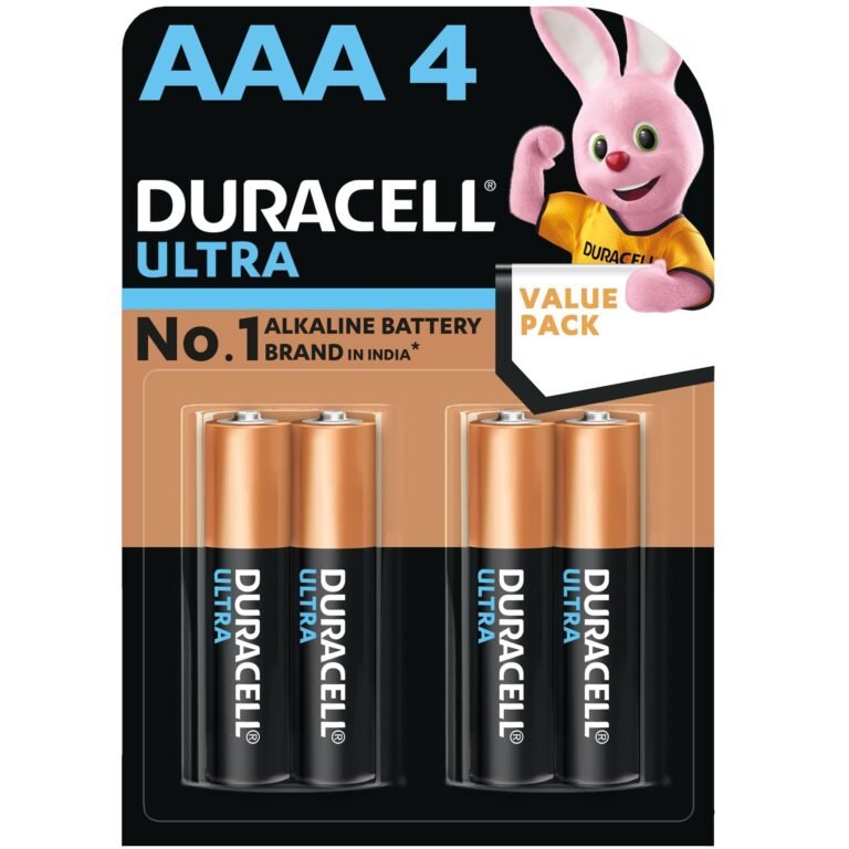 Duracell Ultra Alkalline AAA Battery, Pack of 4, High-Drain Devices, Digital Camera, Toys, Electric Toothbrush
