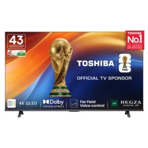 Toshiba 108 cm (43 Inches) 4K Ultra HD Smart QLED TV | Dolby Atmos, HDR10+ | 24W Powerful Speakers | AI Sports Mode and 4K Upscaling | REGZA Engine ZR | Voice Control | VIDAA OS | 43M450RP (Black)