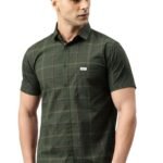 Majestic Man Men Comfort Slim Fit Checked Pure Cotton Half Sleeve Casual Shirt