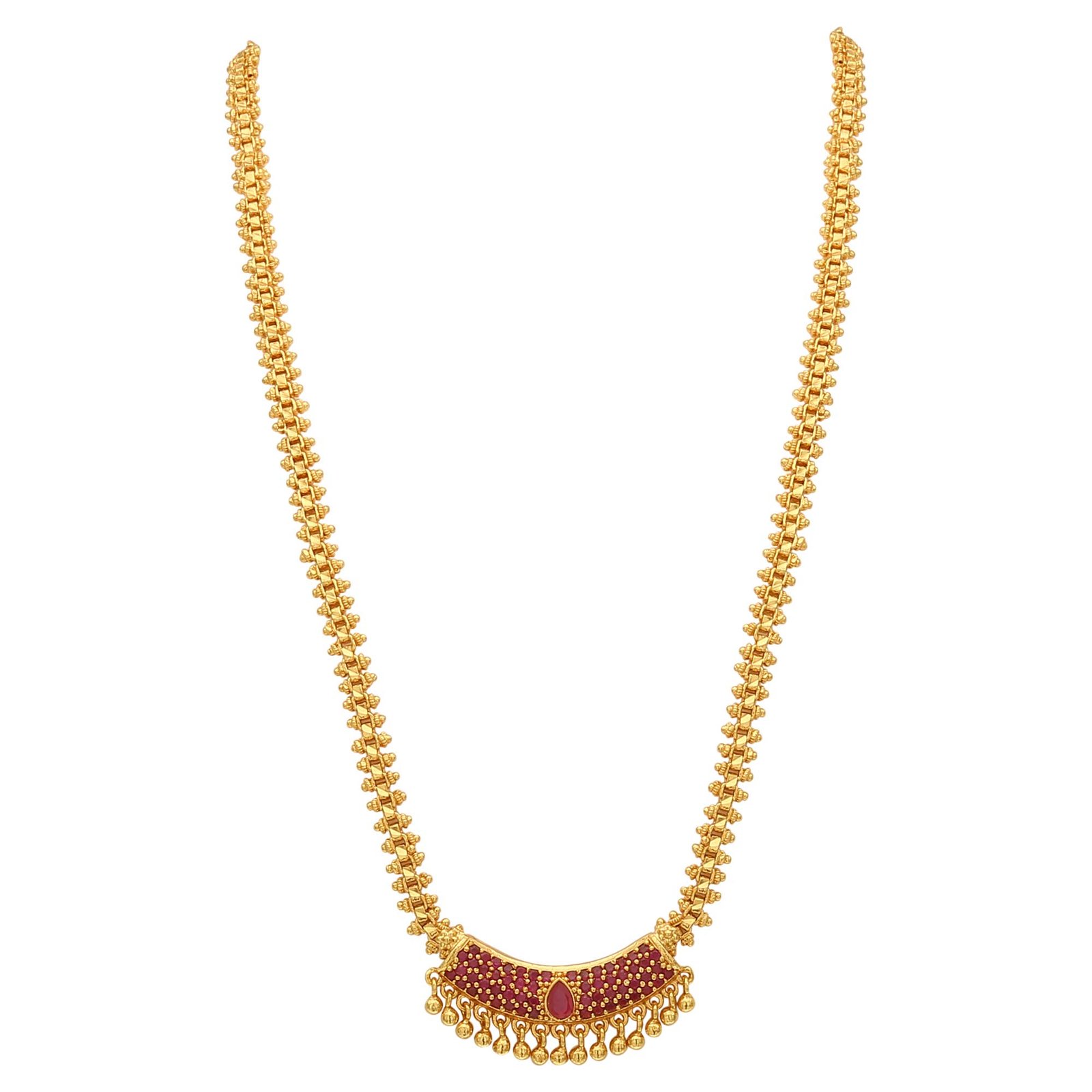 Sasitrends American Diamond Micro Gold Plated Pendant Chain Necklace for Women and Girls