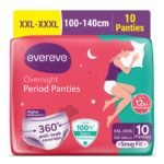 Evereve Period Panty For Girls & Women, (XXL-XXXL), 10 Pcs, 360 Degree Coverage, 0% Leaks, High Absorbency For Heavy Flow, Maternity Delivery Pads, Postpartum & Overnight Protection, Disposable Panty