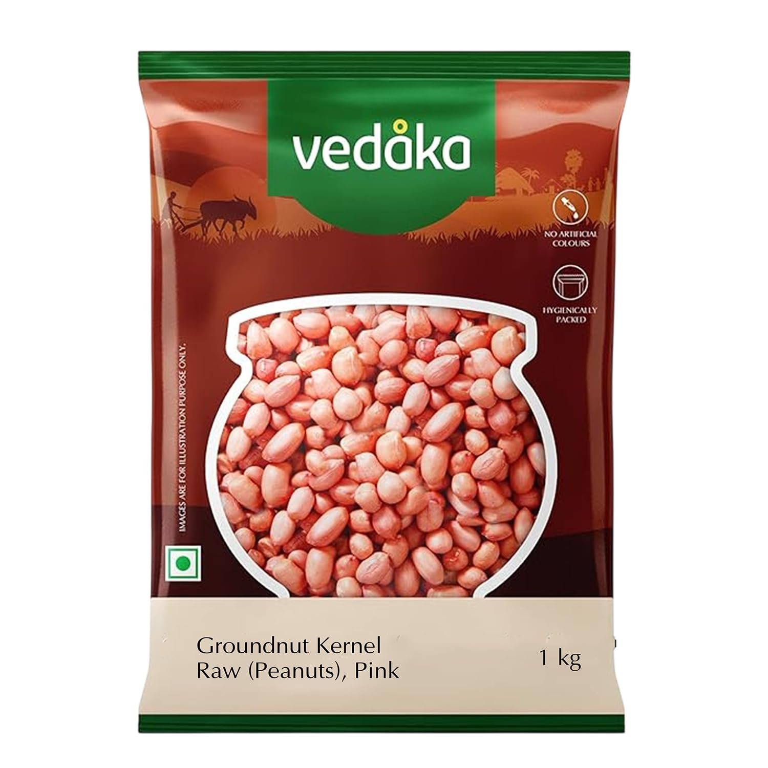 Amazon Brand – Vedaka Raw Peanuts | 1 Kg | Groundnut Kernel | Moongfali | Rich Source of Protein & Fiber | No Artificial Colours & No Preservatives