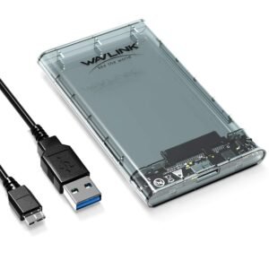 WAVLINK USB 3.0 to SATA External Hard Drive Enclosure for 2.5 inch 5mm/7mm/9.5mm SATA I/II/III HDD/SSD Support UASP Function, Max 4TB Tool-Free Design
