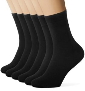 EIISSION Socks Men Women 6 Pairs 43-46 39-42 35-38 Black Warm Sports Socks Unisex Business Long with Tree Wool Durability for Sports Leisure
