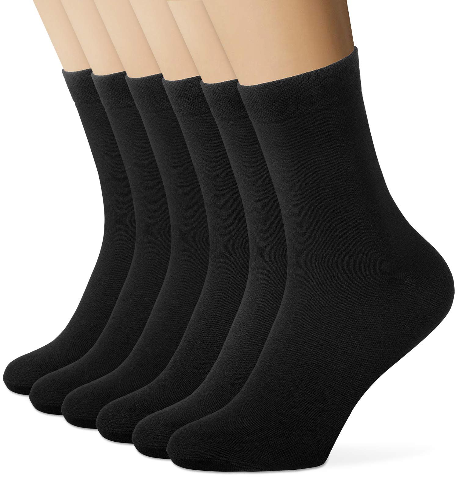 EIISSION Socks Men Women 6 Pairs 43-46 39-42 35-38 Black Warm Sports Socks Unisex Business Long with Tree Wool Durability for Sports Leisure