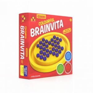 Colourful Brainvita Senior Mind Challenging Board Game with 32 Marbles | Marble Solitaire | Suitable for Ages 5 Years and Above, Kids