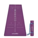 Wiselife True Body Alignment Yoga Mat + Sleek Yoga Strap For Men And Women | Non-Slip Textured Extra Wide & Thick | Pro Balance Eco Tpe Exercise Mat For Home, Pilates, Gym & Fitness (6MM,PURPLE-CHAKRA)